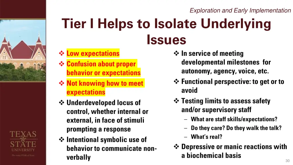 exploration and early implementation 10