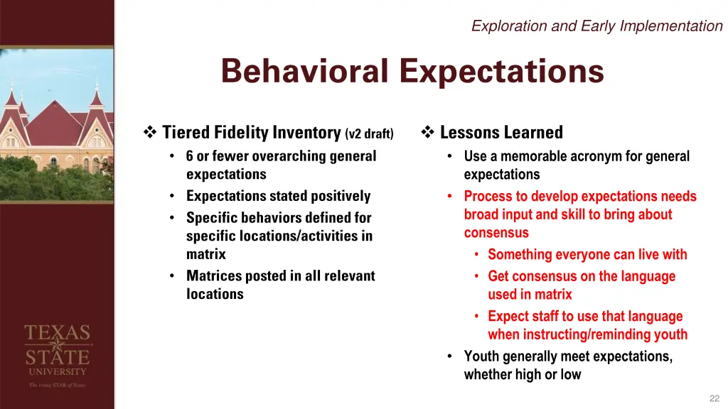 exploration and early implementation 2