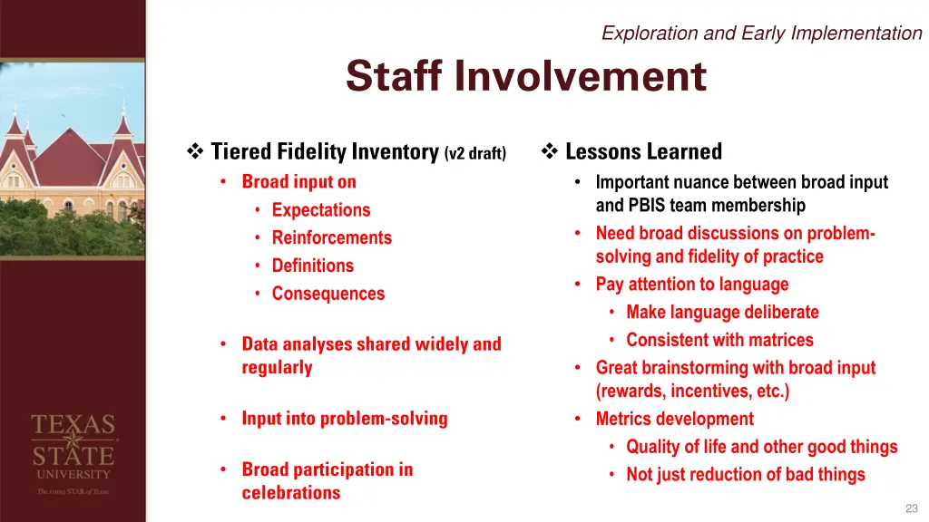 exploration and early implementation 3