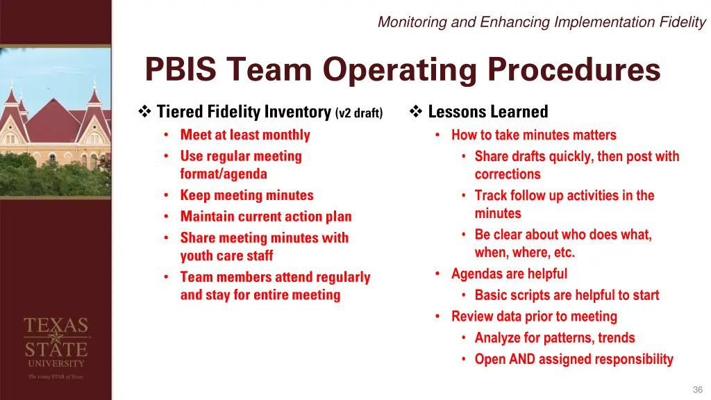 monitoring and enhancing implementation fidelity 1