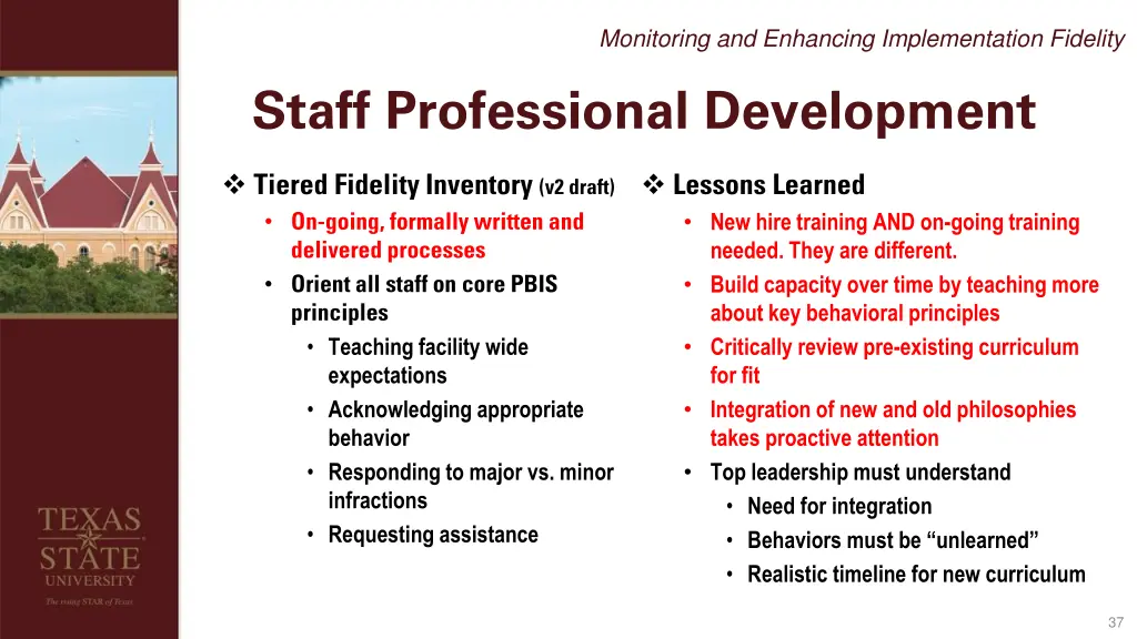 monitoring and enhancing implementation fidelity 2