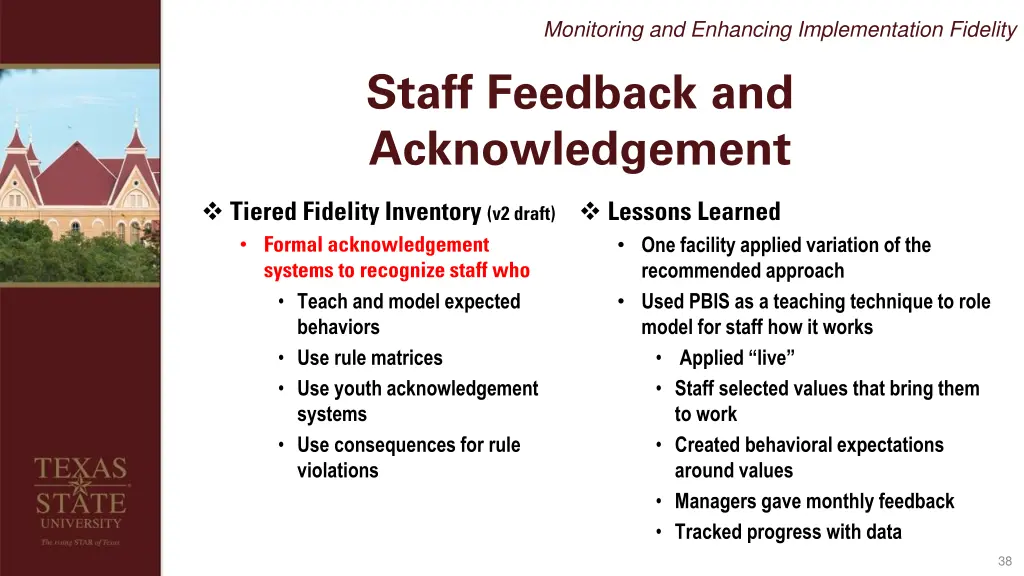 monitoring and enhancing implementation fidelity 3