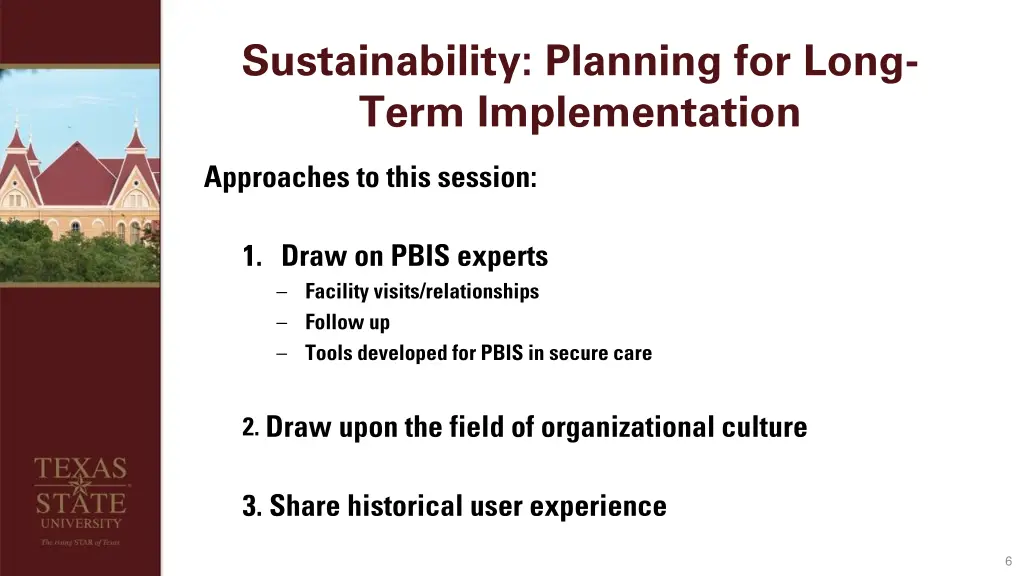 sustainability planning for long term