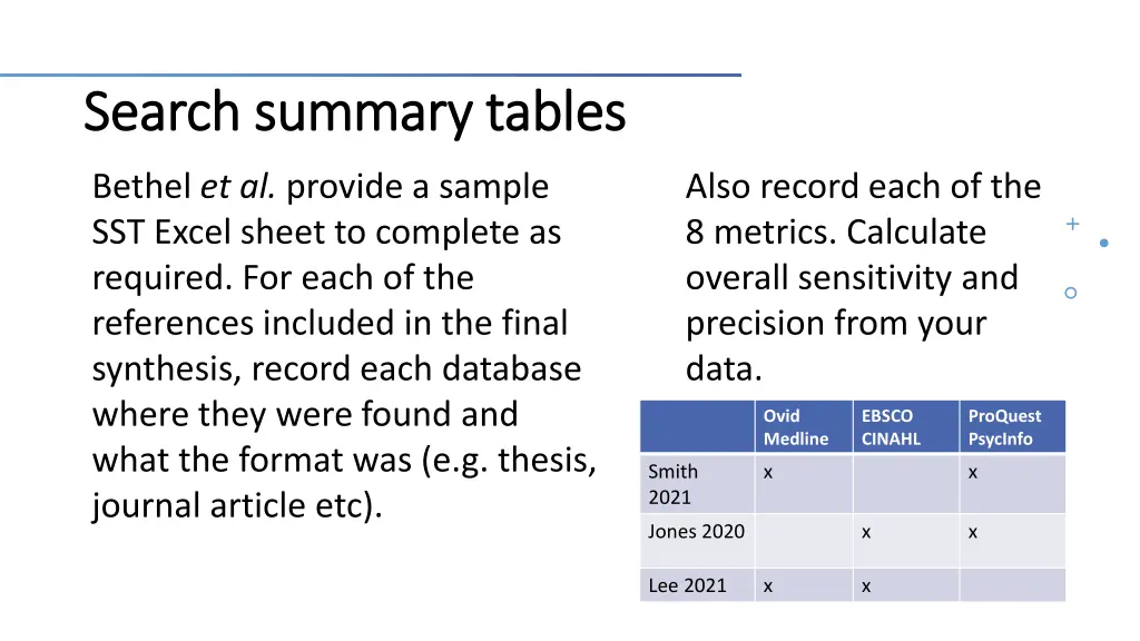 search summary tables search summary tables 2