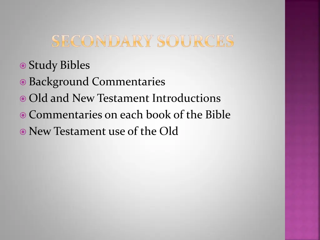 secondary sources