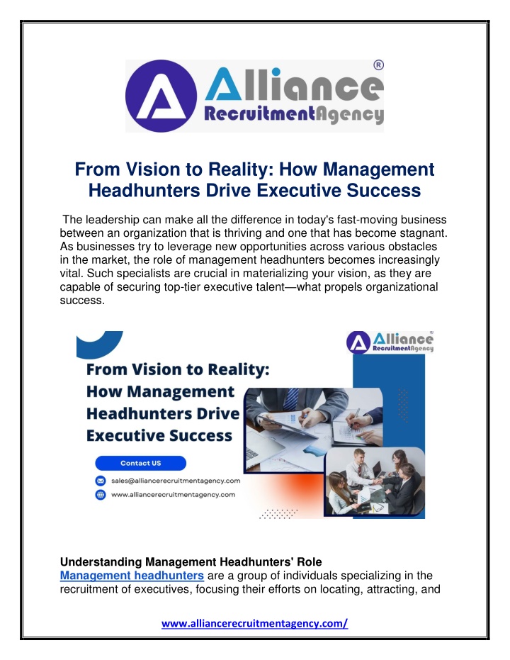 from vision to reality how management headhunters