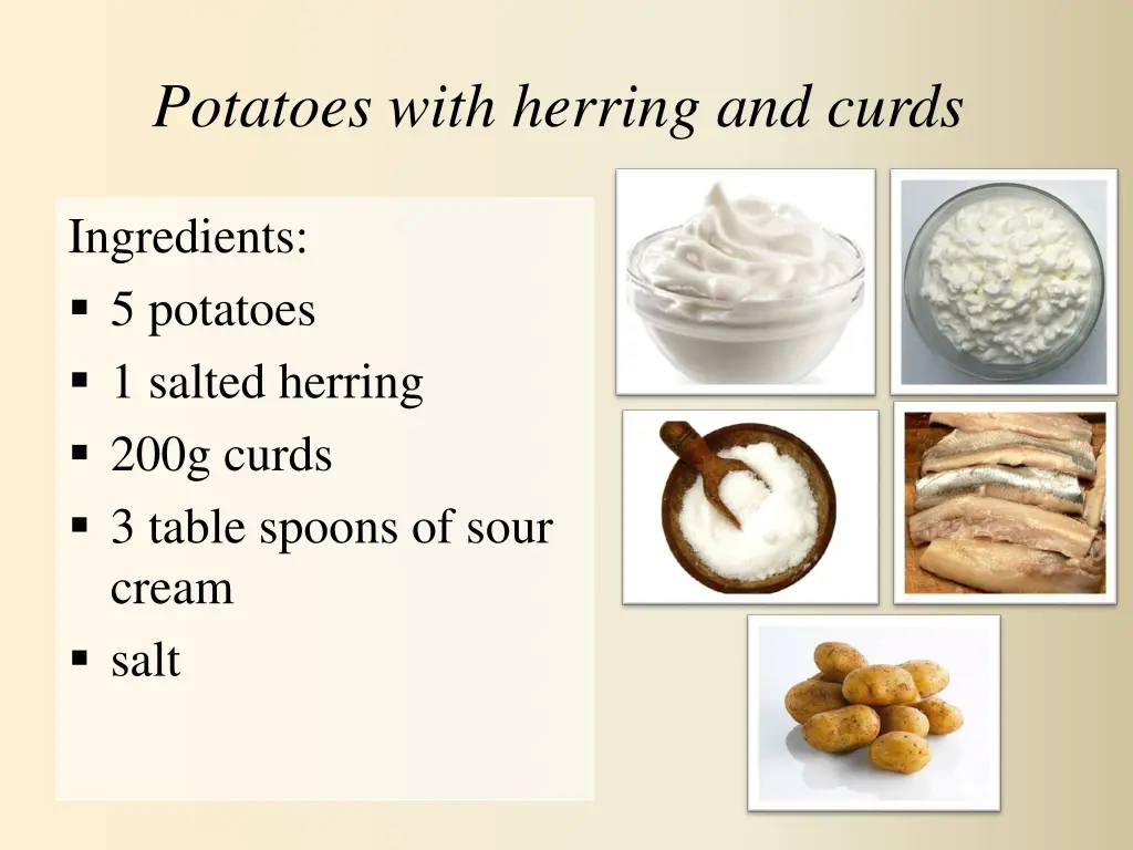 potatoes with herring and curds