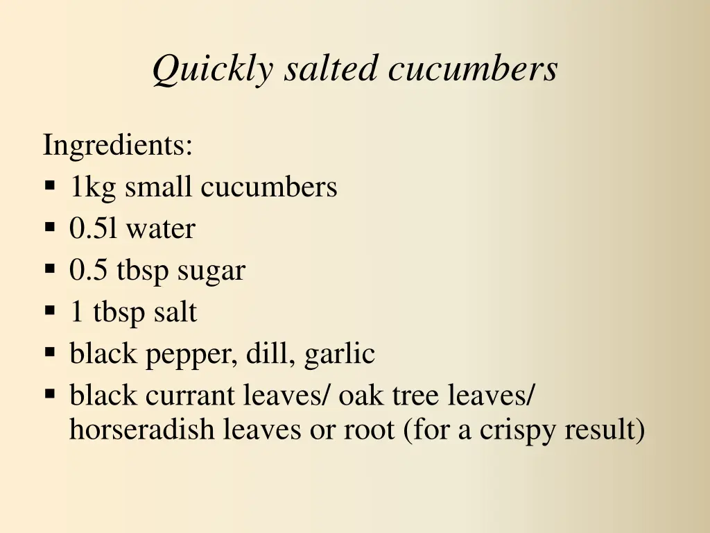 quickly salted cucumbers