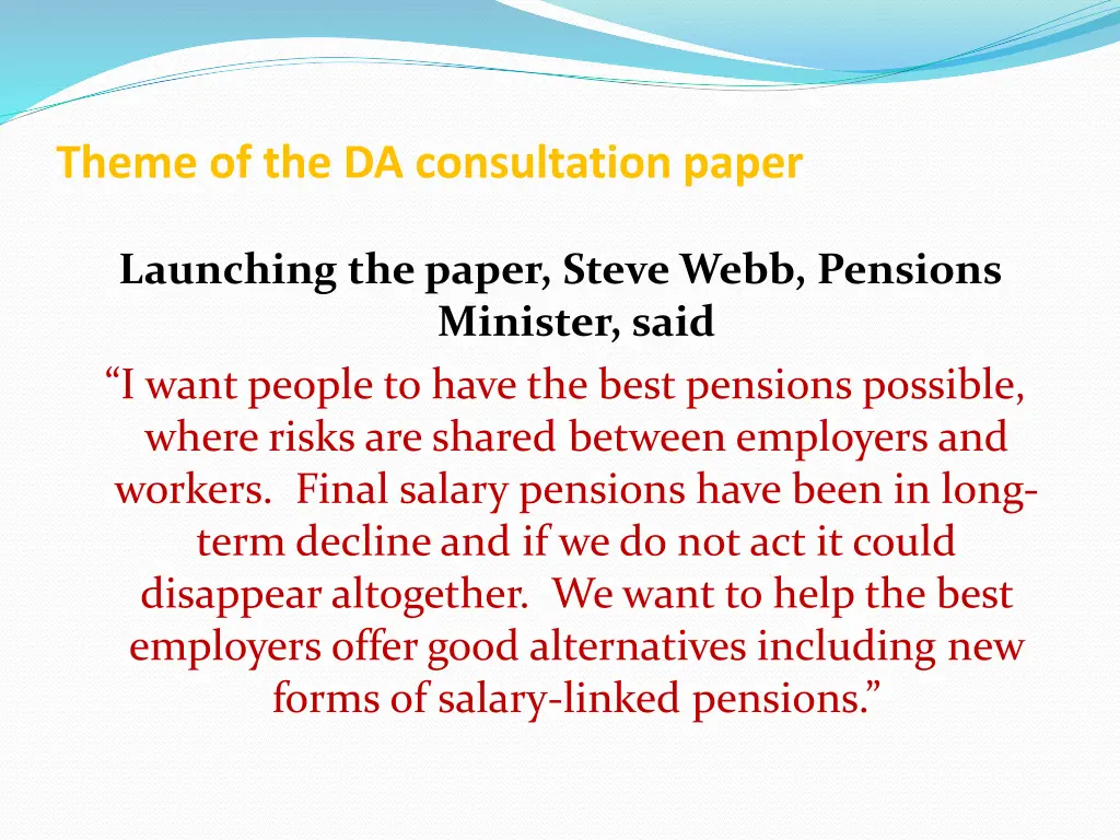 theme of the da consultation paper