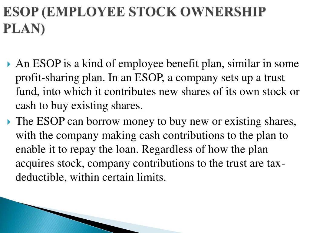 an esop is a kind of employee benefit plan