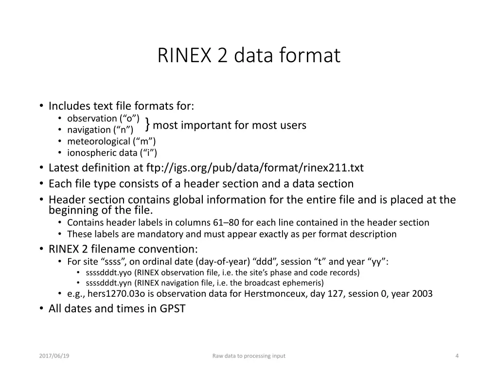 rinex 2 data format