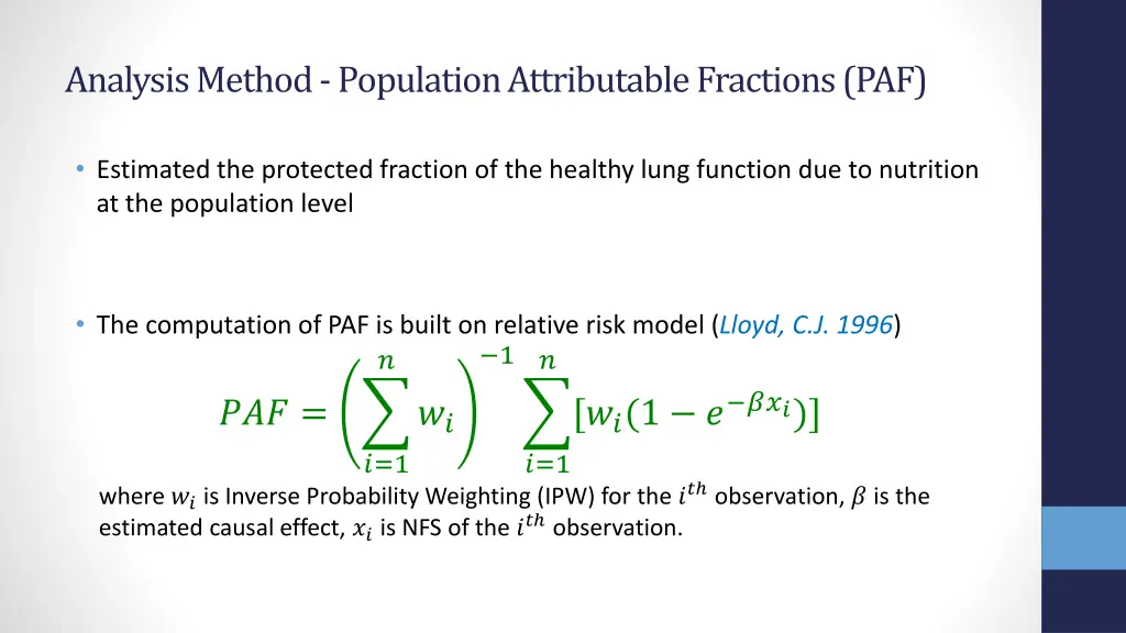 analysis method population attributable fractions