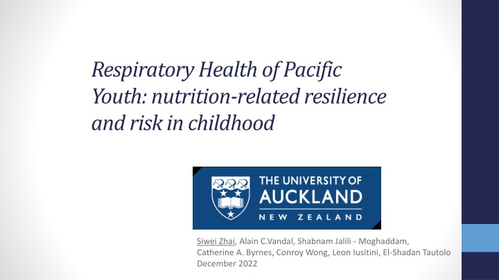 respiratory health of pacific youth nutrition