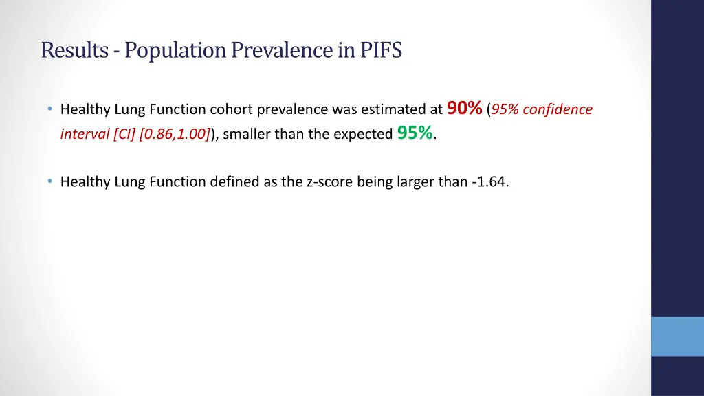 results population prevalence in pifs