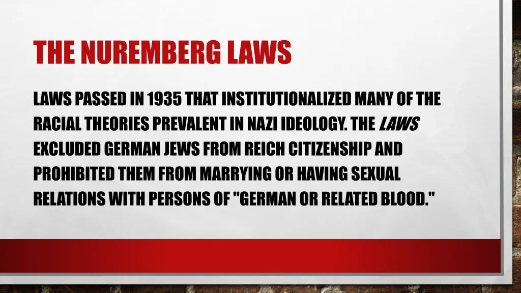 the nuremberg laws