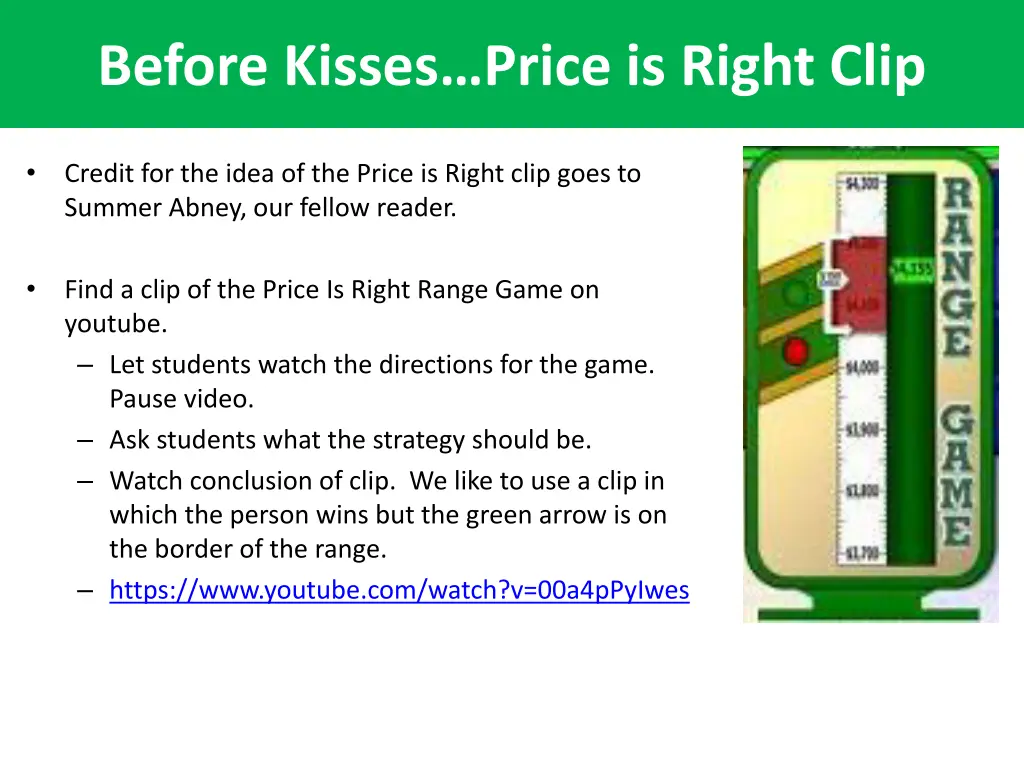 before kisses price is right clip