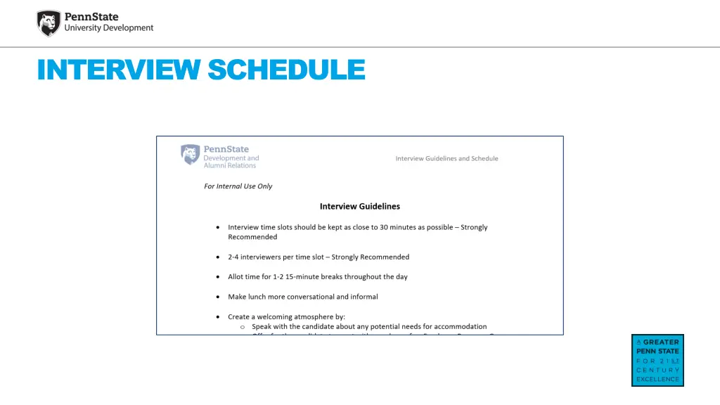 interview schedule