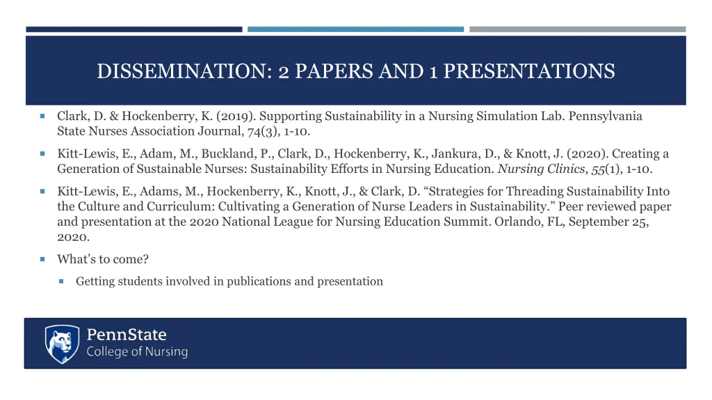 dissemination 2 papers and 1 presentations