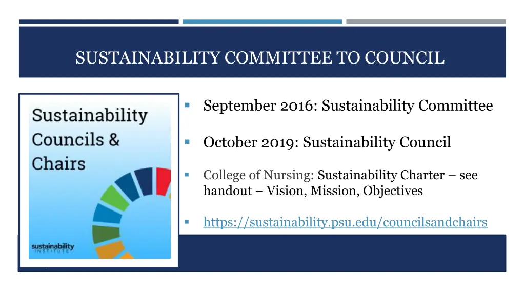 sustainability committee to council