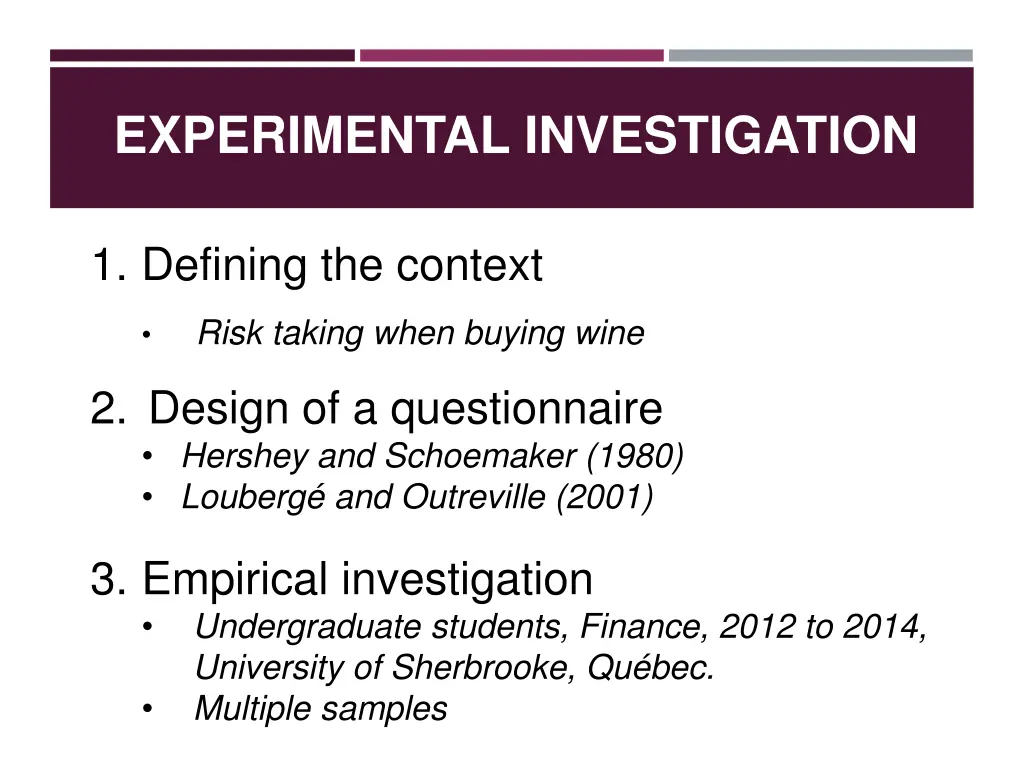 experimental investigation