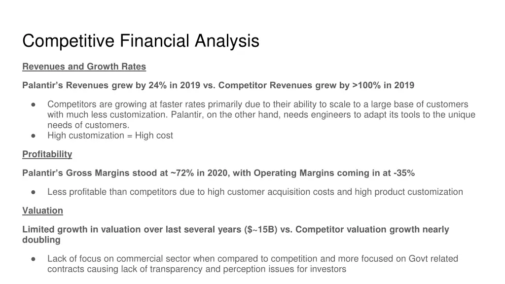 competitive financial analysis