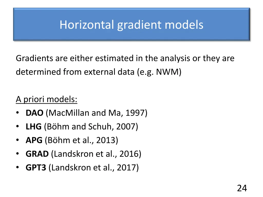 horizontal gradient models