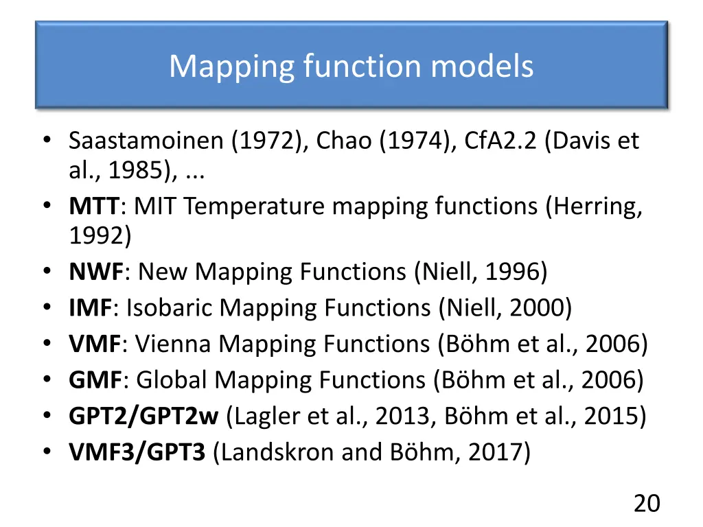 mapping function models