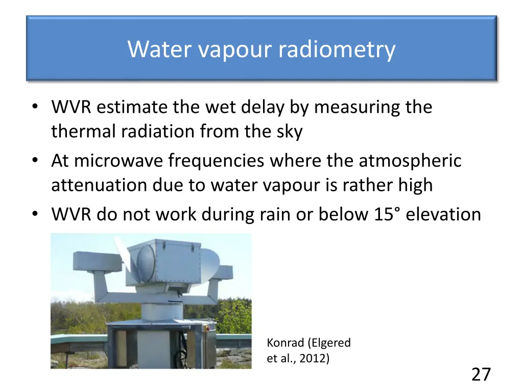 water vapour radiometry