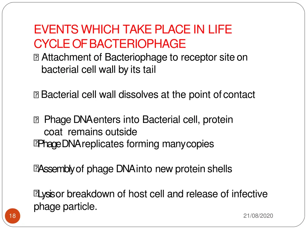 events which take place in life cycle