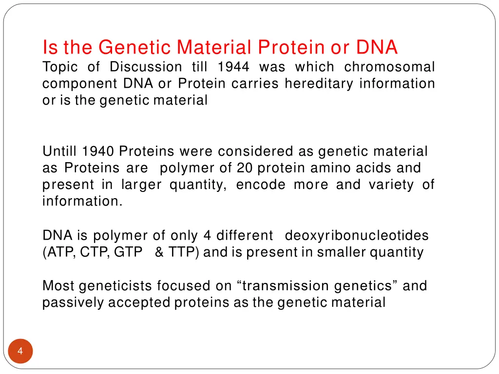 is the genetic material protein or dna