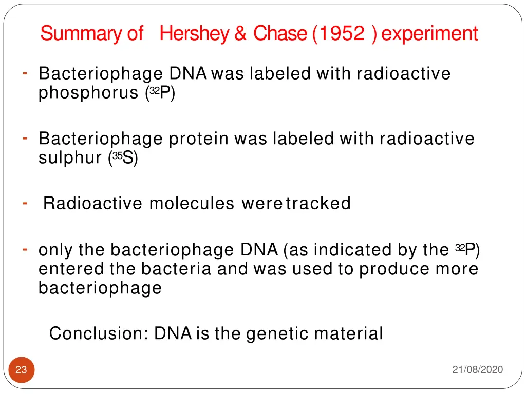 summary of hershey chase 1952 experiment