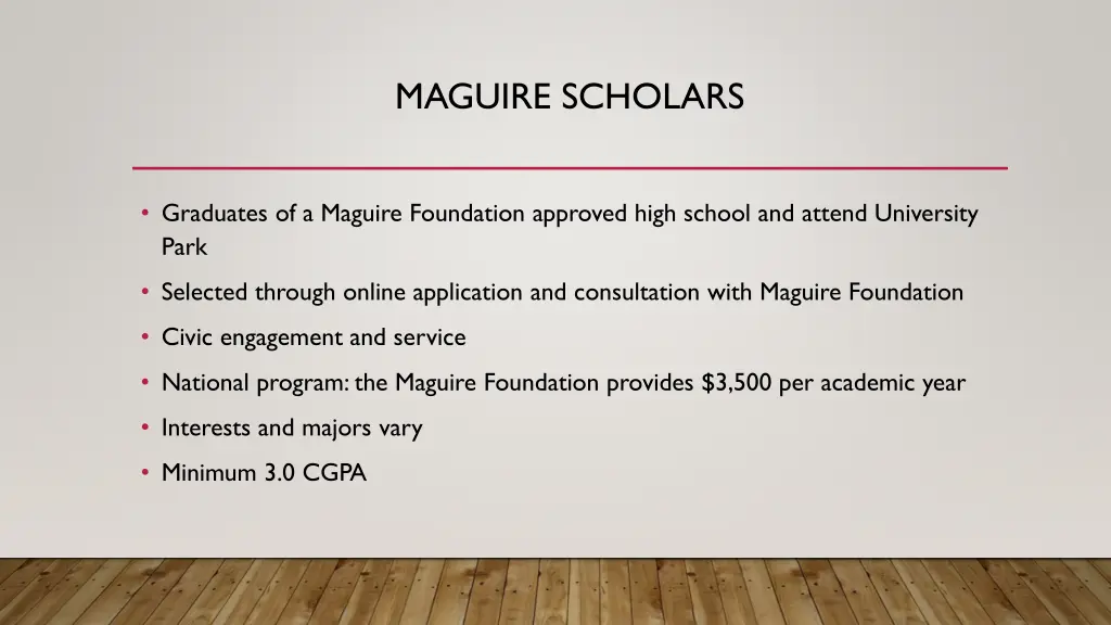 maguire scholars