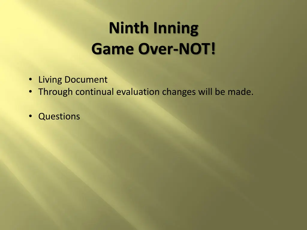 ninth inning game over not