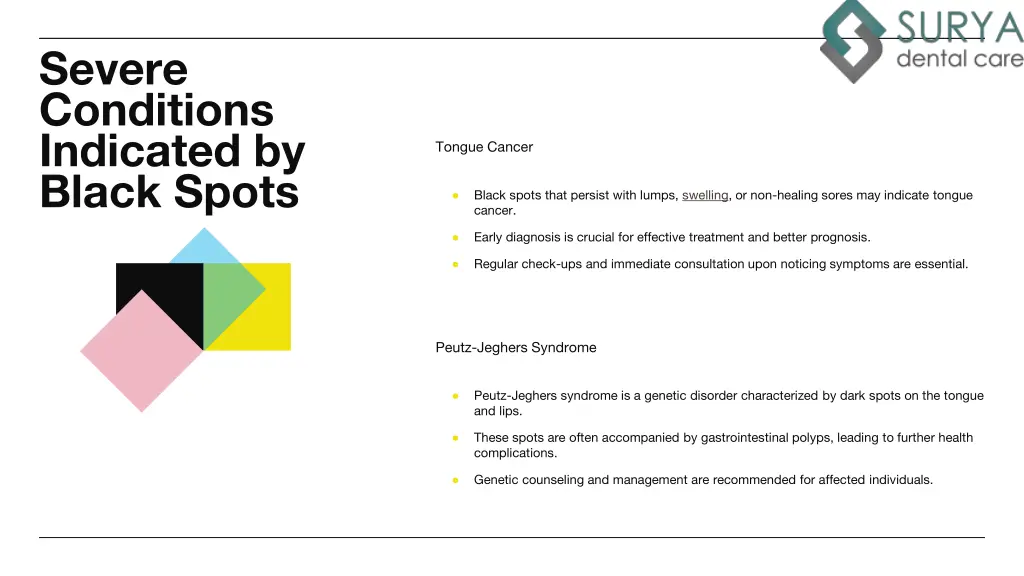 severe conditions indicated by black spots