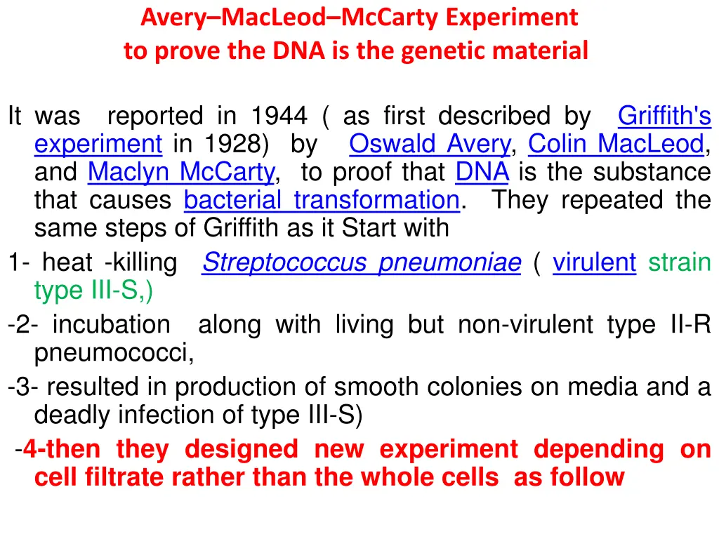 avery macleod mccarty experiment to prove