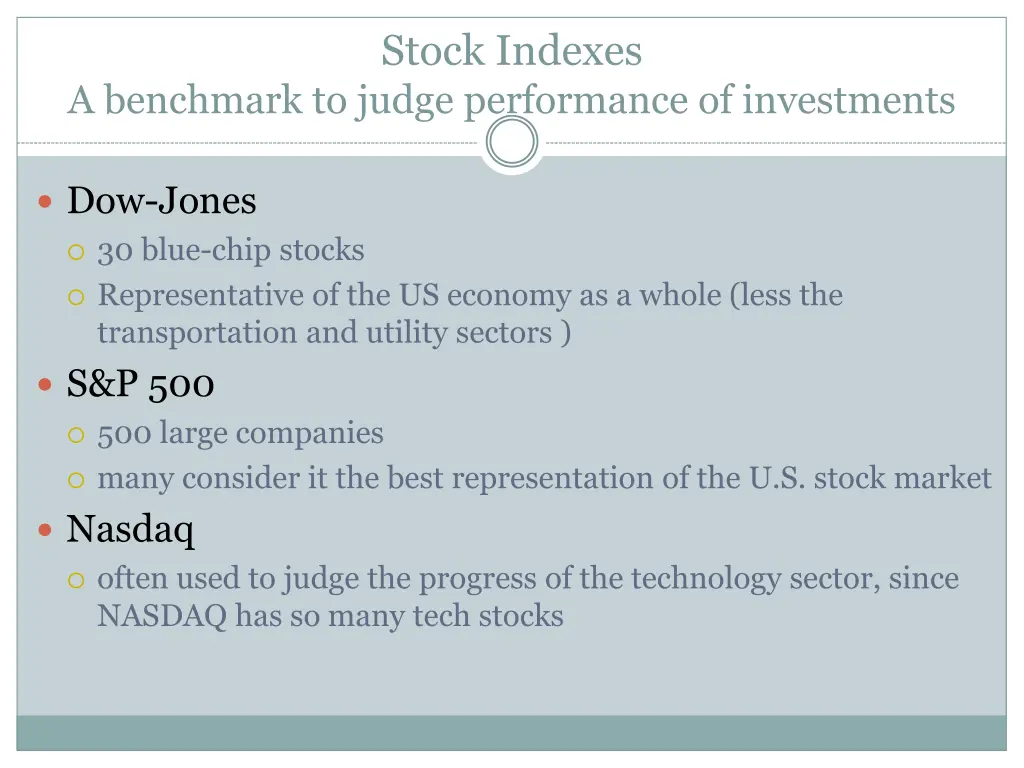 stock indexes