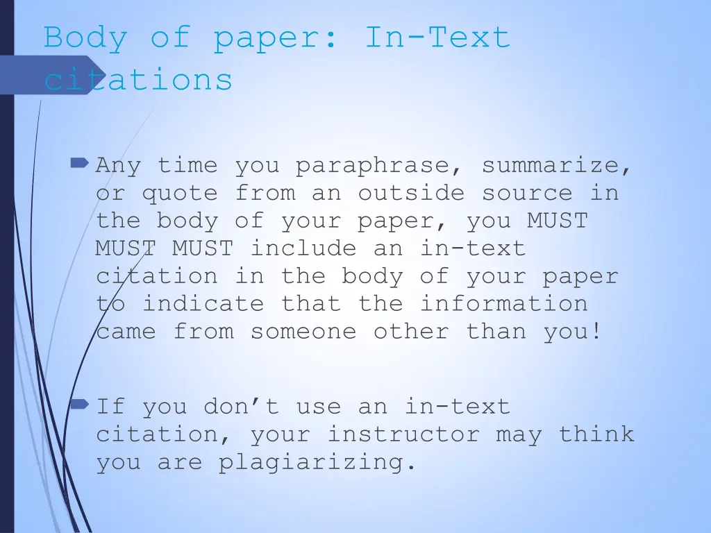 body of paper in text citations 1