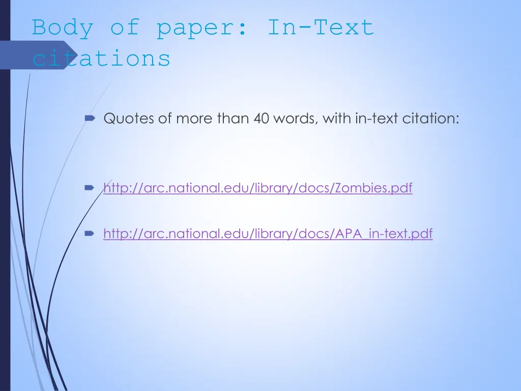 body of paper in text citations 5