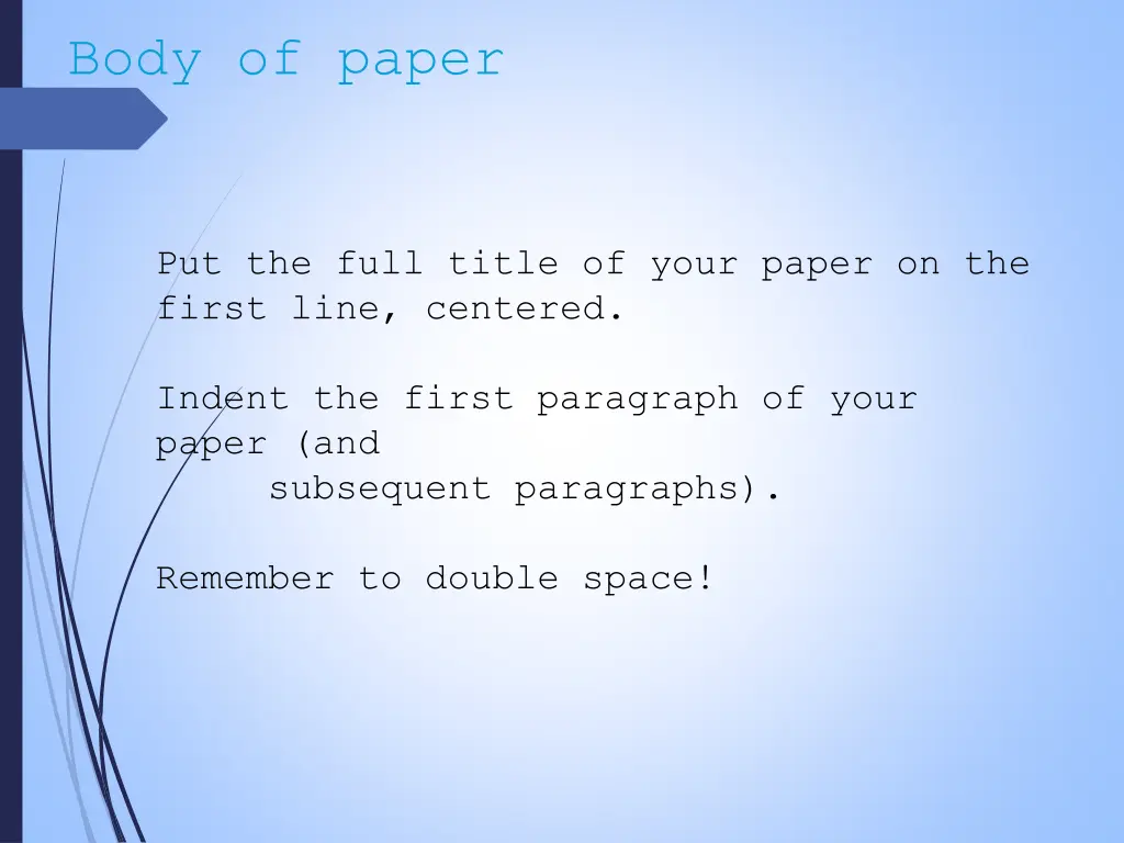 body of paper