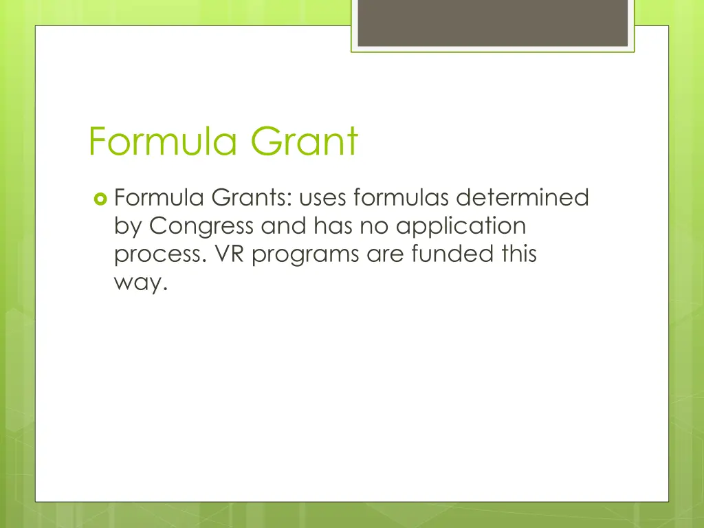 formula grant