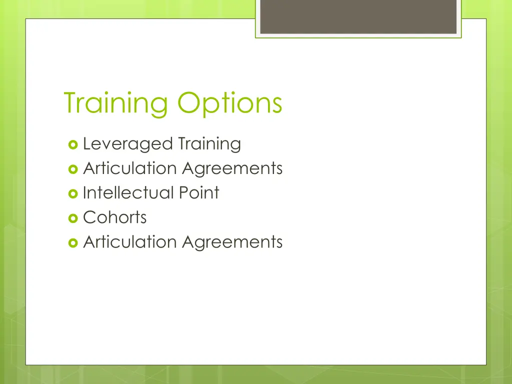 training options