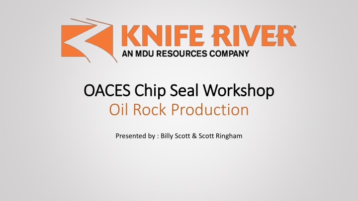 oaces chip seal workshop oaces chip seal workshop