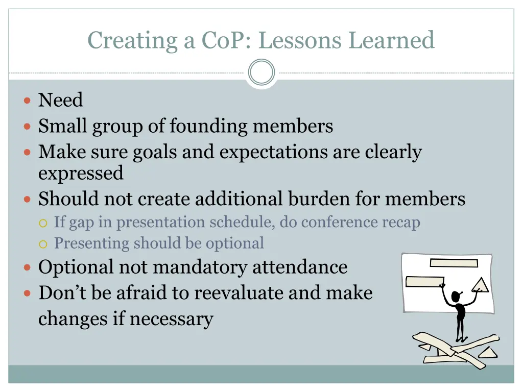 creating a cop lessons learned