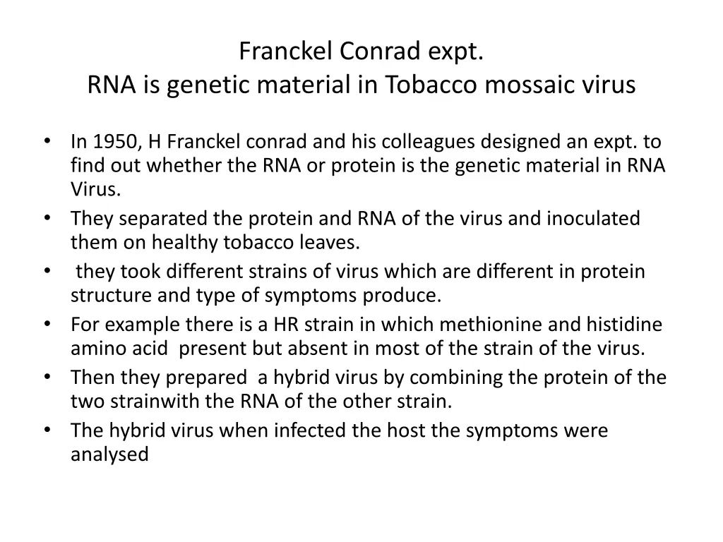 franckel conrad expt