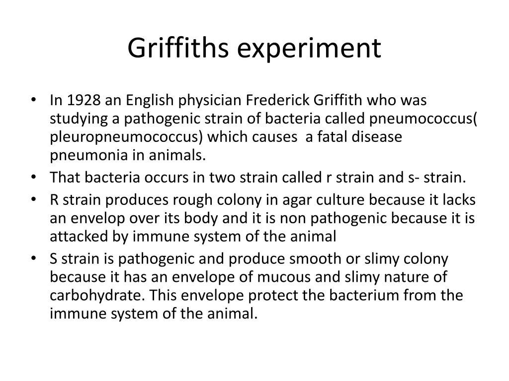 griffiths experiment