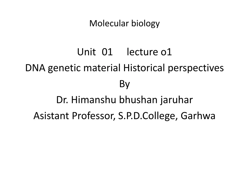 molecular biology 1