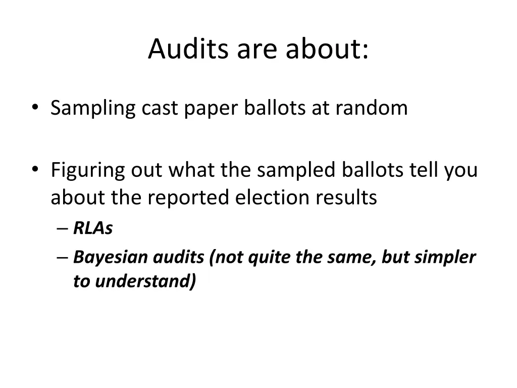 audits are about