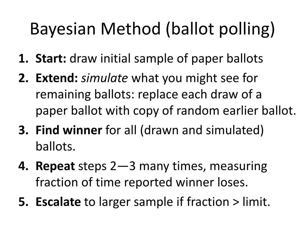 bayesian method ballot polling