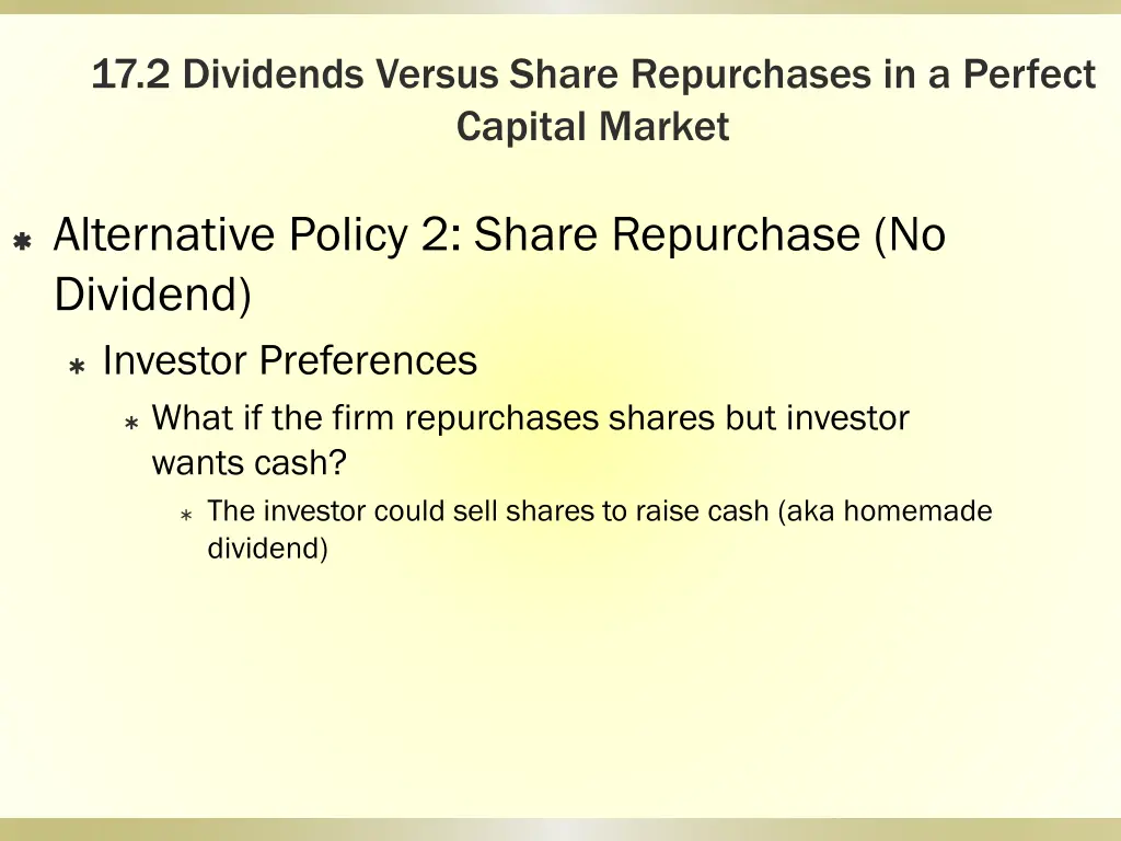 17 2 dividends versus share repurchases 13