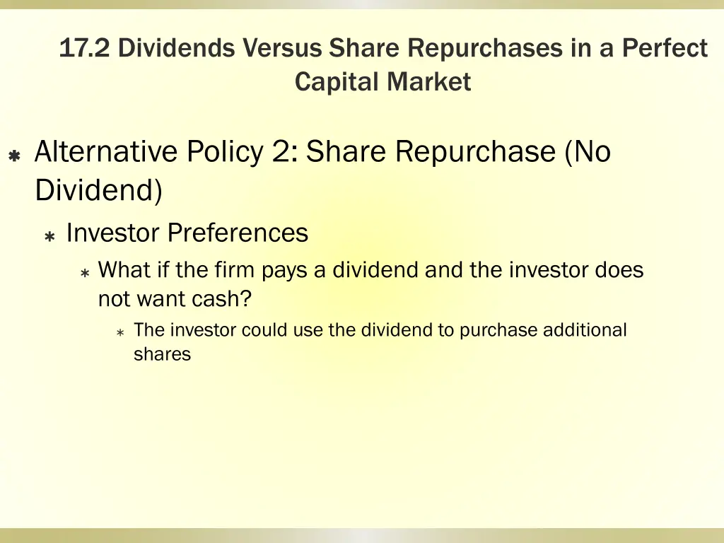 17 2 dividends versus share repurchases 14